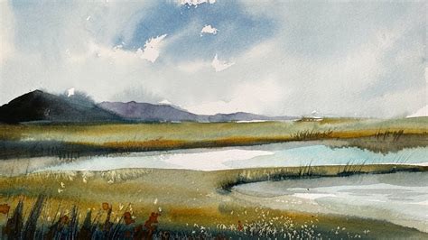 Wetland Landscape 002 Original Watercolor Painting - campestre.al.gov.br