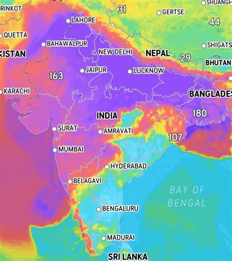 India AQI chart today : r/bangalore