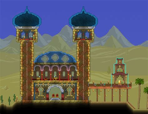 Desert Palace (My First Non-Box Terraria Build) : r/Terraria