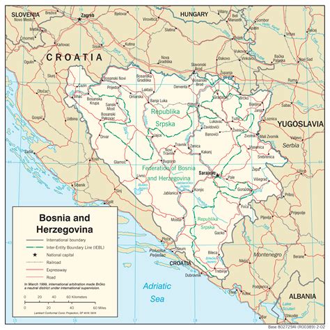 Transportation Map of Bosnia and Herzegovina - country.report