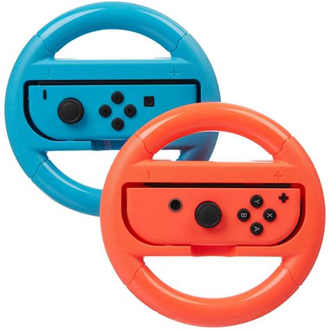 Mario Kart 8 Steering Wheel for Nintendo Switch Joy-Con 2-Pack Deluxe ...