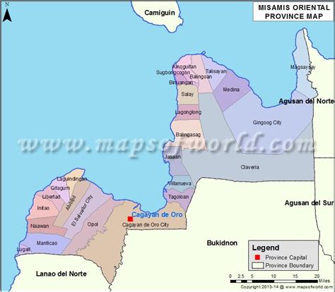 Misamis Oriental Map | Map of Misamis Oriental Province, Philippines