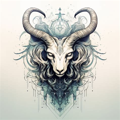 Goat Head Tattoo Design - Etsy