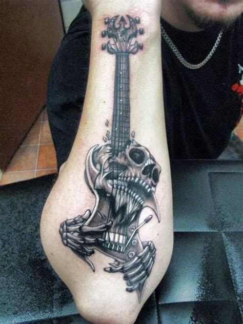 Music Guitar Tattoo, Guitar Tattoo Design, Music Notes Tattoo, Music Tattoo Designs, Note Tattoo ...