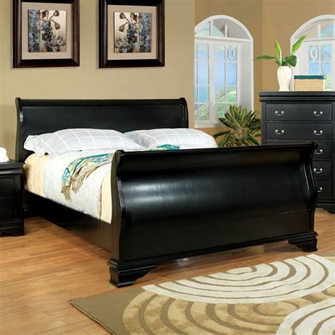 Furniture of America Laurelle Black Sleigh Bed at Lowes.com