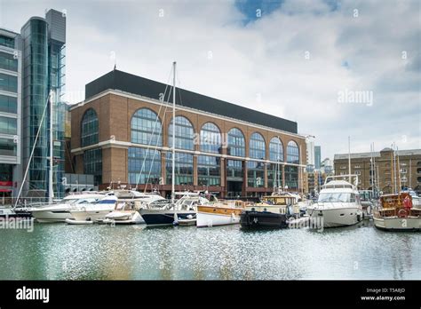 Boats moored in St Katherine Dock St Katherines Dock in Wapping in London Stock Photo - Alamy