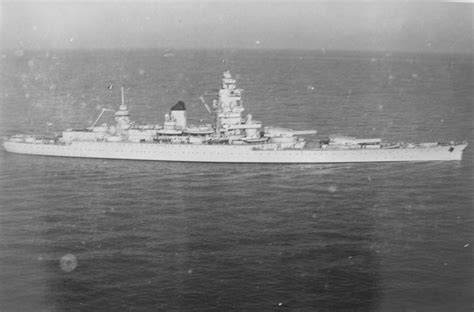 Broadside view of the French battleship Dunkerque. She was the first ...