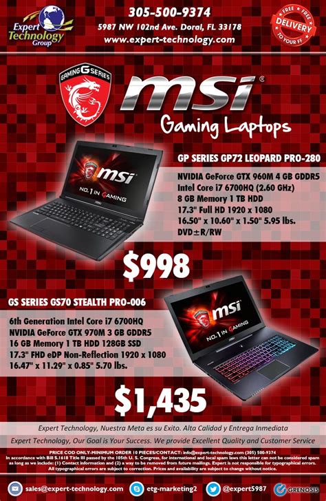 MSI G Series Gaming Laptops – Expert Technology