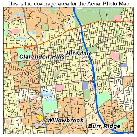 Aerial Photography Map of Hinsdale, IL Illinois