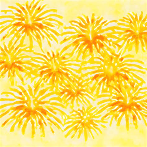 Yellow Fireworks Background Watercolor Painting · Creative Fabrica