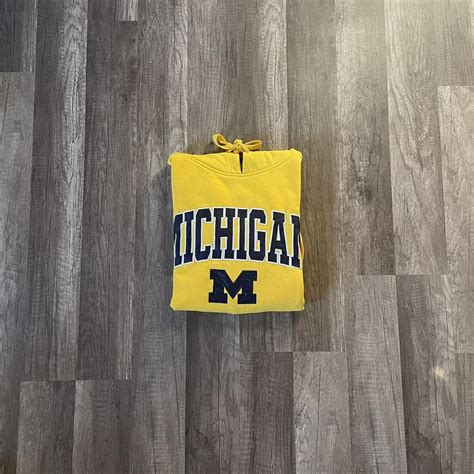 Yellow Michigan Hoodie Colosseum S Always open to... - Depop