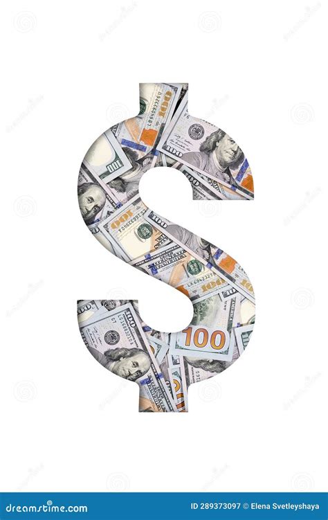 Dollar, Money or Peso Sign Isolated on White. Dollar or Peso Sign Made from Money Stock ...