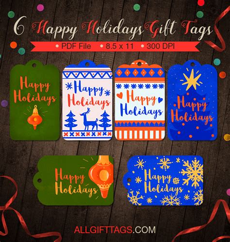 Happy Holidays Gift Tags