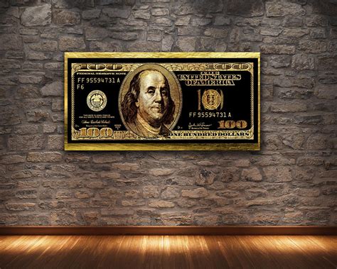 GOLD HUNDRED DOLLAR BILL ART PRINT | Art prints, Motivational art ...