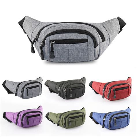 Mens Waist Pack Waterproof Belt Bag Men Waist Bag Mens Zipper Travel ...