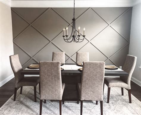 DIY Dining Room Accent Wall in Dovetail Grey