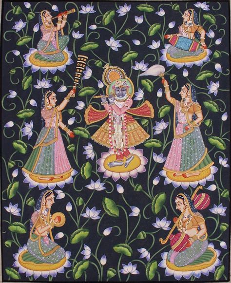 Nathdwara pichwai painting krishna & gopis hand painted | Etsy | Pichwai paintings, Indian art ...