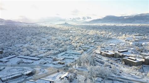 Drone Captures Spectacular View of Snow Covered Medford, Oregon - YouTube