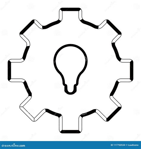 Isolated gear outline stock vector. Illustration of strategy - 117750534