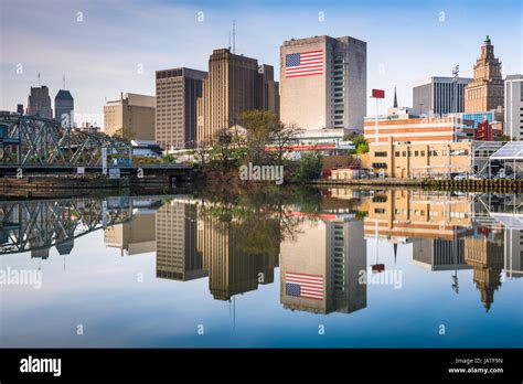 Newark, New Jersey, USA skyline on the Passaic River Stock Photo - Alamy