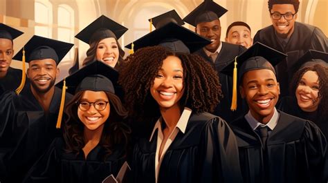 Premium AI Image | african black graduation students