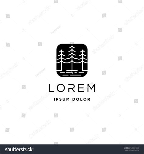 Forest Logo Vector Design Landscape Symbol Stock Vector (Royalty Free ...