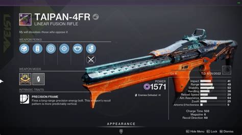 Taipan-4FR God Roll Guide - Destiny 2