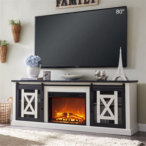 Buy JXQTLINGMU Electric Fireplace TV Stand for TV 's up to 80 Inches ...