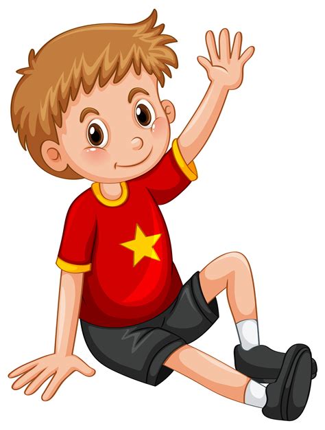 Little boy waving hand hello 376583 Vector Art at Vecteezy