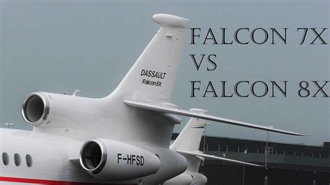 Dassault Falcon 7X vs Falcon 8X at Rotterdam Airport - YouTube