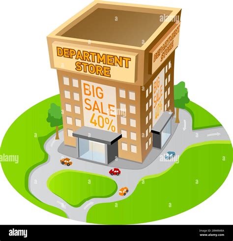 Illustration of department store, with white background vector Stock Vector Image & Art - Alamy