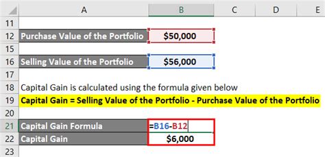 Capital Gain Formula | Calculator (Examples with Excel Template)