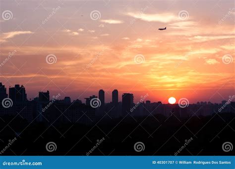 Sao Paulo Sunset, Brazil. stock image. Image of summer - 40301707