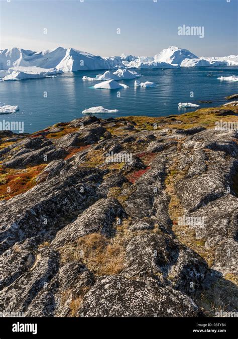 Ilulissat Icefjord, a UNESCO World Heritage Site, also called kangia or ...