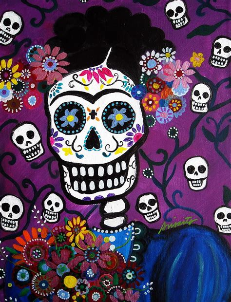 Frida Dia De Los Muertos Painting by Pristine Cartera Turkus - Fine Art America