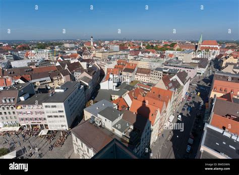 SKYLINE, VIEW FROM PERLACH TOWER, AUGSBURG, BAVARIA, GERMANY Stock ...