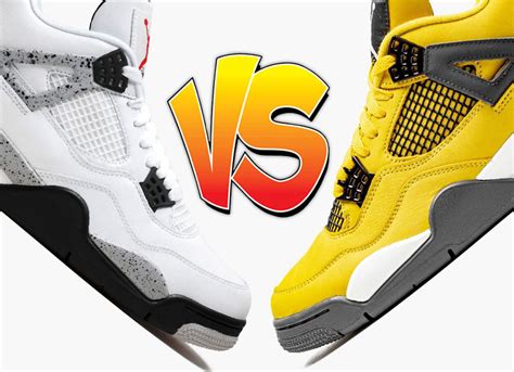 Air Jordan 4 White Cement vs Air Jordan 4 Lightning Comparison - SBD