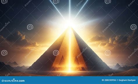 Pyramids in the Sunset, Abstract Pyramid Background Stock Illustration - Illustration of light ...