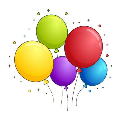 conjunto de globos coloridos dibujos animados estilo 1220388 Vector en Vecteezy