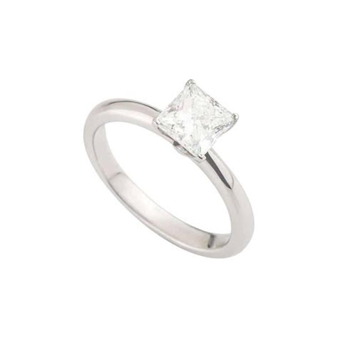 Tiffany and Co. Platinum Princess Cut Diamond Engagement Ring 1.05 ...