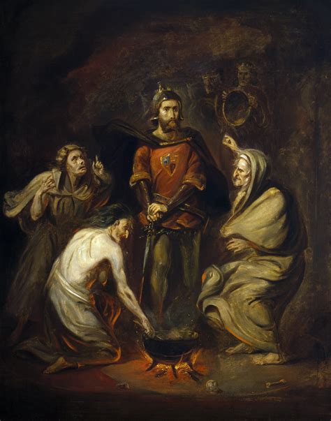 Macbeth and the witches. Oil on canvas, ca. 1830 by Thomas Barker of ...