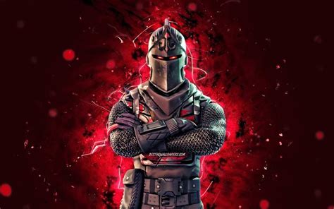 Download wallpapers Black Knight, 4k, red neon lights, 2020 games, Fortnite Battle Royale ...