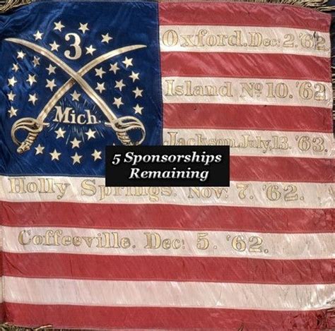 Third Michigan Cavalry (National) Civil War Battle Flag Civil War Flags, Civil War Art, American ...