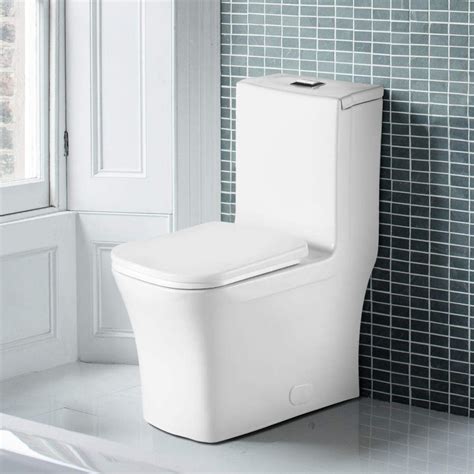 Nuie NCH300-1PC Harmony Modern Coupled Bathroom Toilet with Dual Flush Cistern and Soft Close ...