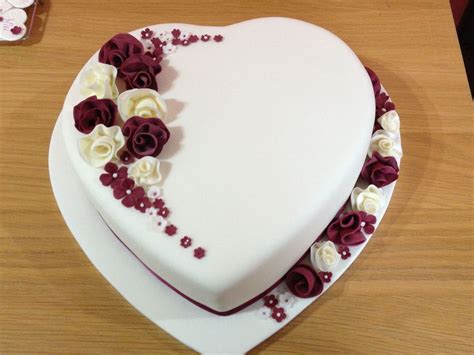 Heart Shaped Wedding Cake With Whimsical Flowers | Birthday cake chocolate, Cake name, Happy ...