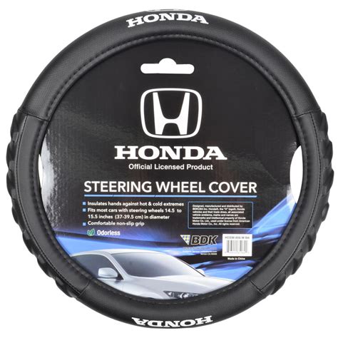 Honda Steering Wheel Cover Black Odorless Synthetic Leather Grip ...