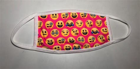 Emoji Symbols Images Happy Angry Joking Face Mask Adult Masks - Etsy