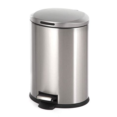 Homezone Stainless Steel Kitchen Trash Can with Oval Design and Step Pedal, Silver - Walmart.com