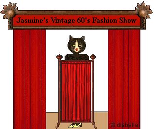 Diabella's Vintage Cat Graphics - Jasmine's Vintage 60's Fashion Show