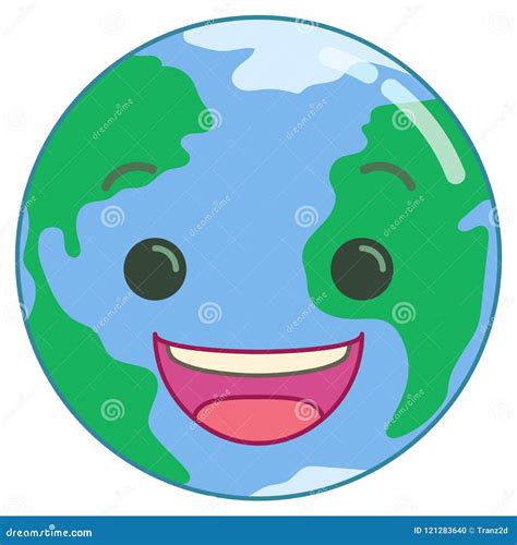 Happy Smiling Cartoon Earth Stock Vector - Illustration of comic ...